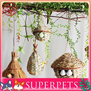 Superpets รังนกแก้ว หญ้าธรรมชาติ แบบแขวน สําหรับตกแต่งบ้าน