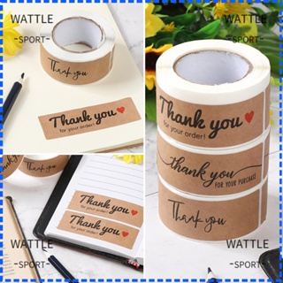 Wattle สติ๊กเกอร์ Thank You 3X1 นิ้ว 120 ชิ้น/ม้วนสําหรับตกแต่งซองจดหมายเครื่องเขียนธุรกิจ