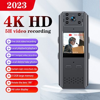 กล้องบันทึกวิดีโอ 2k 4k HD พร้อมกล้องตํารวจ มองเห็นที่มืด สําหรับบ้าน กลางแจ้ง กล้องวีดีโอพกพา