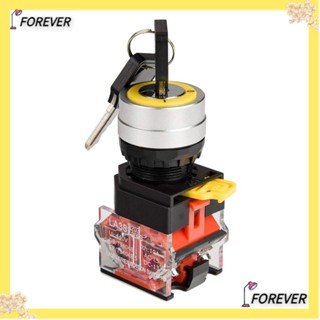 Forever สวิตช์กุญแจล็อก อลูมิเนียมอัลลอย 440V 10A 1NO1NC 22 มม. 2 ตําแหน่ง คุณภาพสูง