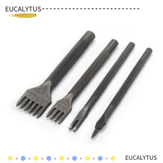 EUTUS เครื่องมือเจาะรูหนัง ทรงกลม 1 2 4 6 เขี้ยว 4 ชิ้น Dur 3 มม. สําหรับ DIY