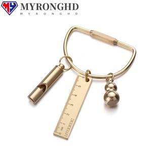 Myronghd พวงกุญแจทองเหลือง สร้างสรรค์ นกหวีด ไม้บรรทัด หัวเข็มขัด อุปกรณ์เครื่องประดับ