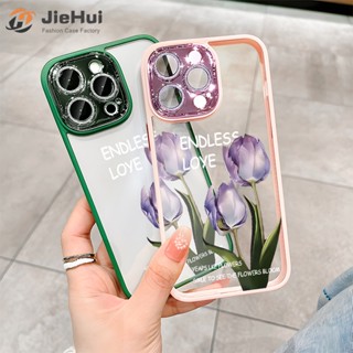 Jiehui เคสโทรศัพท์มือถือ ลายดอกไม้ สําหรับ iPhone 14 13 12 11 Pro Max Plus Flash Drill ZY08