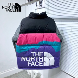 เสื้อแจ็กเก็ต ผ้าฝ้าย แบบหนา ปักลายโลโก้ The North Face แฟชั่นฤดูหนาว สําหรับคู่รัก