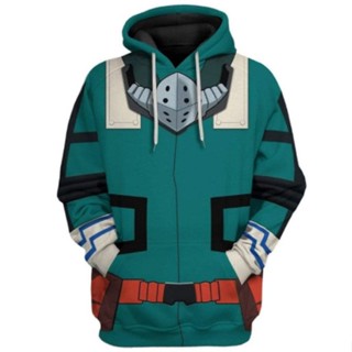 [TheVatifly] เสื้อกันหนาว มีฮู้ด ลายการ์ตูนอนิเมะ My Hero Academia Midoriya Izuku Deku Mha 3D [Preferred]