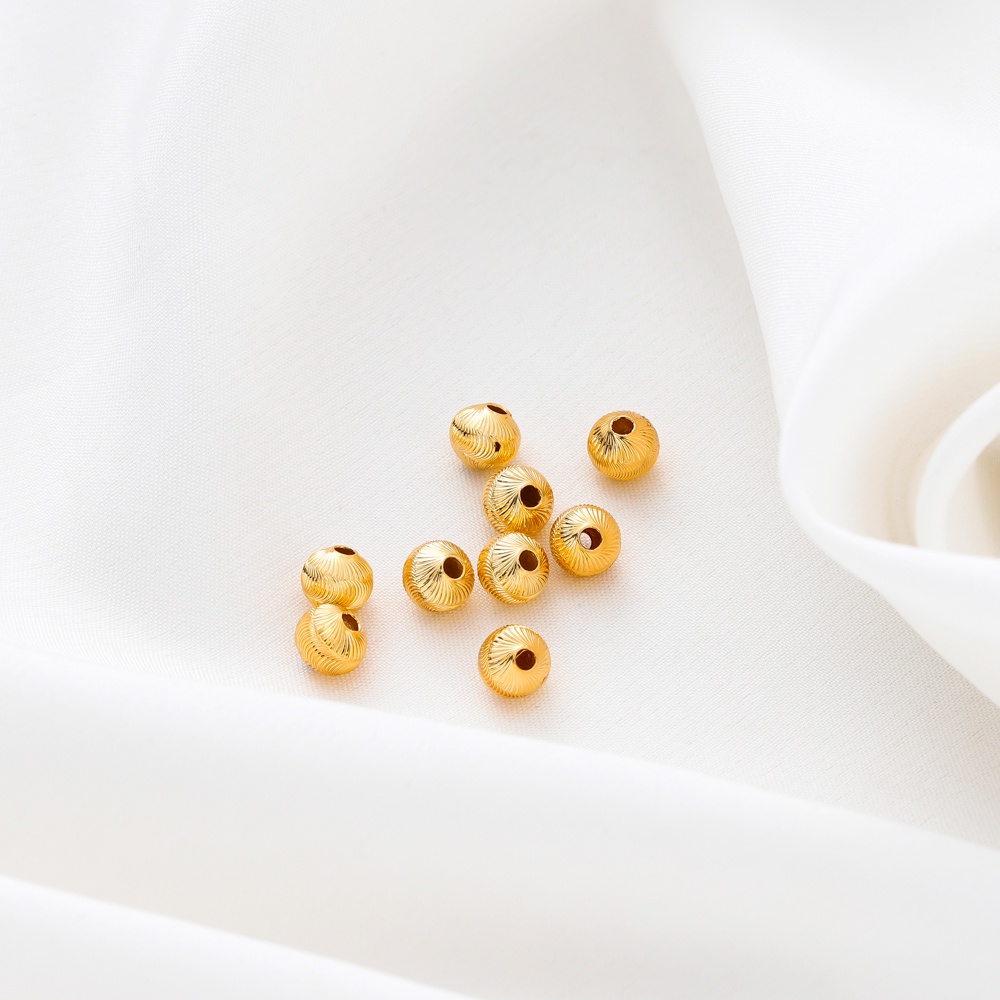 St. kunkka ลูกปัดชุบทองแท้ 18K 4-6 มม. สําหรับทําเครื่องประดับ 20 ชิ้น - รูปที่ 5