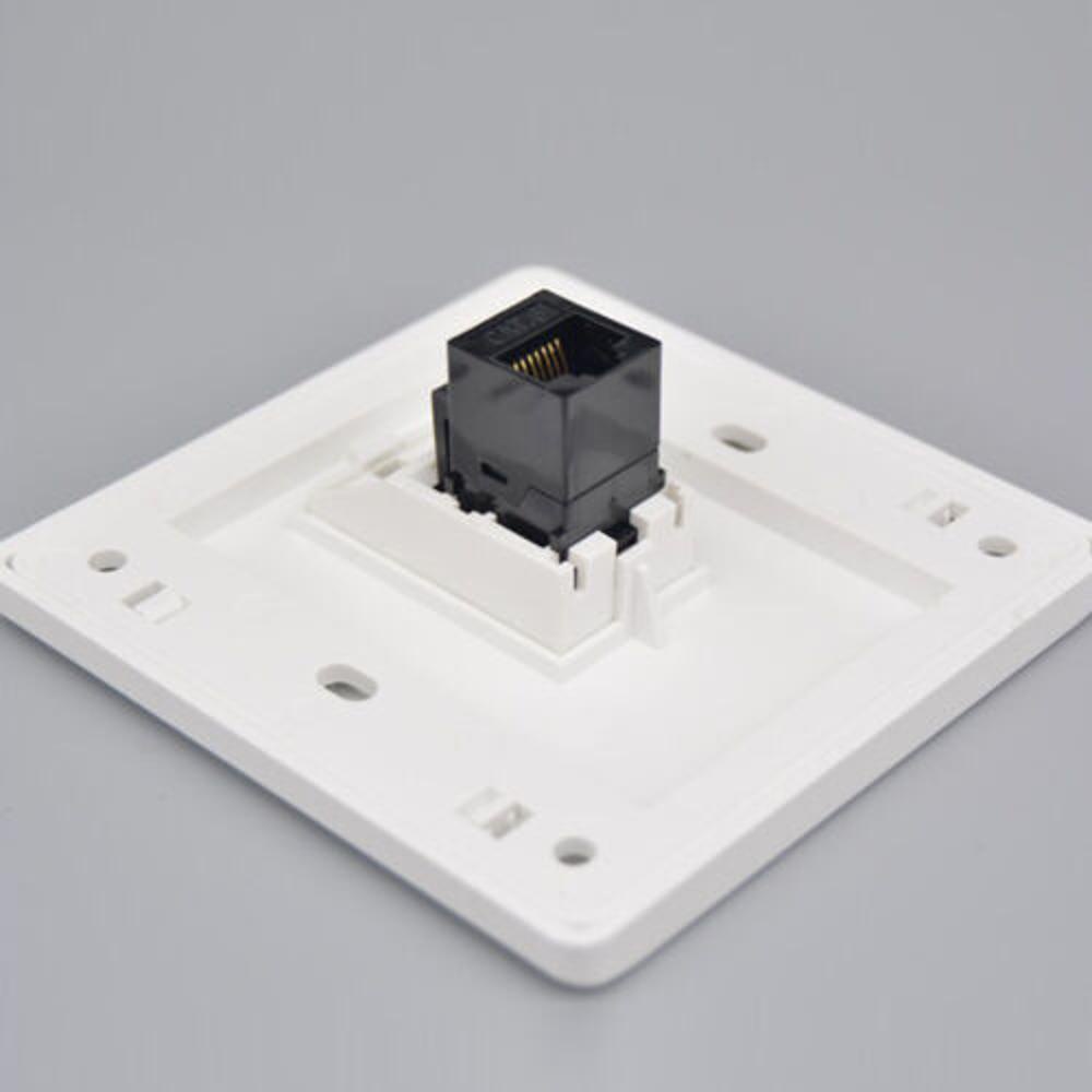86x86 มม.หญิง CAT6 Gigabit Dual-Pass Network Wall Plug RJ45 LAN Faceplate อินเทอร์เน็ตตรง Plug Outlet