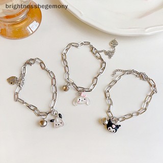 Bgth Sanrio Kawaii Cinnamoroll สร้อยข้อมือ ลายการ์ตูน Pochacco ปรับได้ พร้อมกระดิ่ง เครื่องประดับ สําหรับคู่รัก