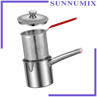 [Sunnimix] ตะกร้าทอดอาหาร สเตนเลส พร้อมตัวกรอง ไม่เหนียวติด สําหรับทําอาหาร ตั้งแคมป์ ปิกนิก