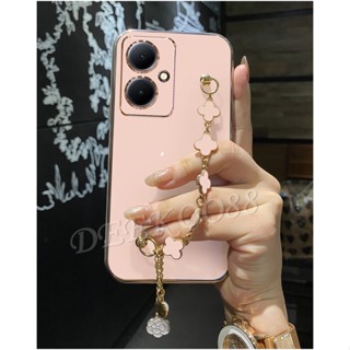 เคสโทรศัพท์มือถือ แบบนิ่ม ลายใบไม้ สีชมพู สีดํา สําหรับ VIVOY78 VIVOY27 VIVOY02T VIVO Y78 Y27 Y02T 5G 4G 2023