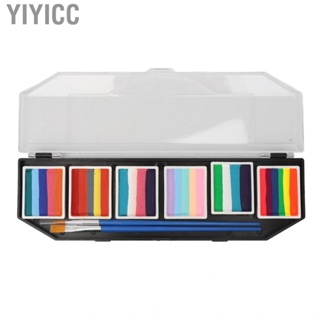 Yiyicc Face Body Paint Kit Fast Dry Bright Colors 6 Types Safe Palette Water Based 60g for Cosplay Party