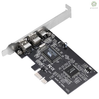 [DZ] การ์ดต่อขยาย PCI-Express PCI-E 3 พอร์ต 1394a 1394b (2 * 6 Pin + 1 * 4 Pin) สําหรับเดสก์ท็อป PC