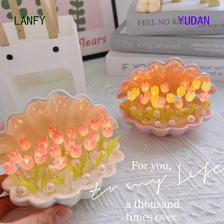 Yudan ชุดโคมไฟกลางคืน รูปดอกทิวลิป DIY ระดับไฮเอนด์