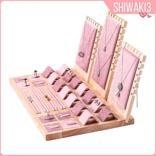 [Shiwaki3] แผ่นบอร์ดไม้ สีชมพู สําหรับโชว์สร้อยคอ แหวน สร้อยข้อมือ ต่างหู 39x23.5x23 ซม.