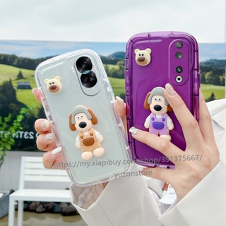 พร้อมส่ง เคสโทรศัพท์มือถือแบบนิ่ม กันรอยเลนส์กล้อง ลายการ์ตูนสุนัข 3D สําหรับ Honor 90 Lite 70 50 X9 X8 X7 X5 4G 5G เคส Phone Case