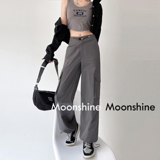 Moon  กางเกงขายาว คาร์โก้ กางเกง เชือกอเมริกันคลาสิค Cargo pants 2023 NEW 072919 ทันสมัย ins รุ่นใหม่ สวย A93L4O7 36Z230909