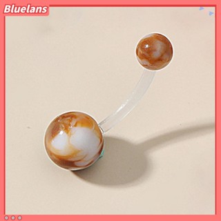 Bluelans จิวสะดือ แบบใส ลายหินอ่อนเทียม สําหรับชายหาด