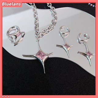 Bluelans สร้อยคอ ต่างหู แหวนนิ้วมือ รูปดาว น้ําหนักเบา แวววาว แฟชั่น 1 คู่ 1 คู่