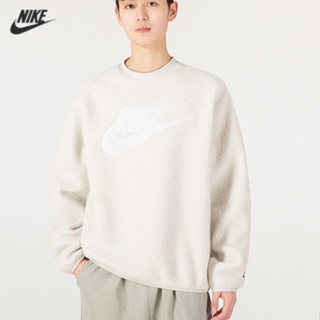  【พร้อมส่ง】ของแท้ 100% Nike เสื้อกันหนาวลําลอง ผ้าฟลีซ แขนสั้น คอกลม ปักลายโลโก้ Lamborghini สําหรับผู้ชาย และผู้หญิง FB1978-010