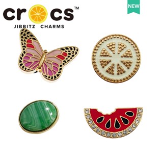 jibbitz crocs แท้ หัวเข็มขัดโลหะ รูปดอกไม้ คุณภาพสูง สําหรับตกแต่งรองเท้า