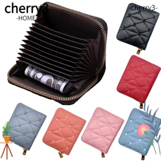 Cherry3 กระเป๋าสตางค์ หนัง PU ใบสั้น ปักลายหัวใจน่ารัก จุของได้เยอะ สําหรับผู้หญิง