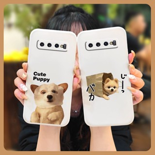 cute soft shell Phone Case For Samsung Galaxy S10 Plus/S10+/SM-G975N Solid color Simplicity Lens package Cartoon