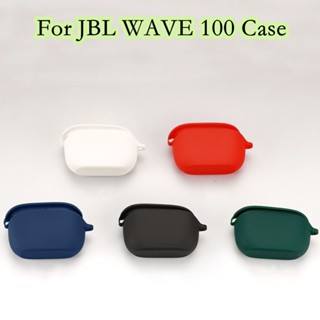 【คุณภาพสูง】เคสหูฟัง แบบนิ่ม สีพื้น สําหรับ JBL Wave 100 JBL Wave 100 TWS