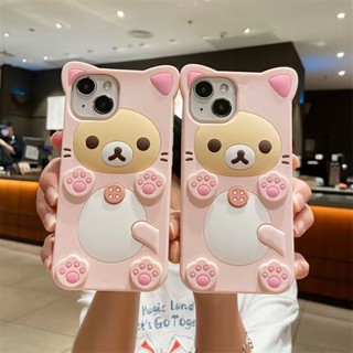 เคสโทรศัพท์ซิลิโคน TPU การ์ตูน 3D คดี Cute Cartoon Cat Paw Iphone 14 13 12 11 Pro Max X XS XSMAX XR SE 2020 I5 I6 I6s I7 I8 IPhone14 Plus IPhone13 IPhone12 Mini Soft TPU Case Plum Blossom Bear Silicone Cover