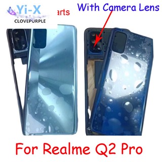 กรอบกลาง สําหรับ OPPO Realme Q2 Pro ฝาครอบแบตเตอรี่ด้านหลัง + กรอบกลาง พร้อมเลนส์กล้อง อะไหล่ซ่อมเคส