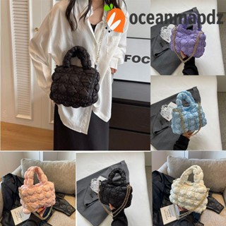 Oceanmapdz กระเป๋าสะพายข้าง ลายสก๊อต ขนาดใหญ่ จุของได้เยอะ สีพื้น สําหรับผู้หญิง