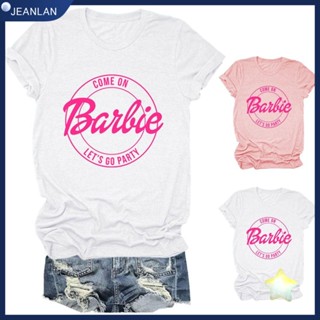 เสื้อยืดแขนสั้น ผ้าฝ้าย คอกลม พิมพ์ลาย JEANLAN Barbie Bachelorette สไตล์ฮาราจูกุ สําหรับผู้หญิง และผู้ชาย