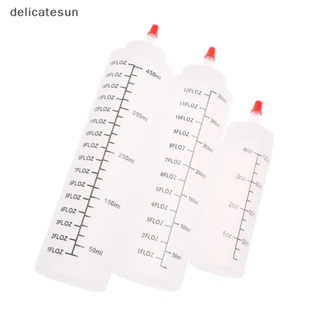 Delicatesun ขวดบีบพลาสติก สเกล 120/350/450 มล. ไม่รั่วซึม สําหรับห้องครัว