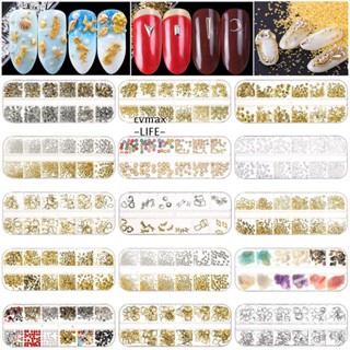 Cymx กระดุม รูปดวงจันทร์ ดาว กลิตเตอร์ สีทอง สําหรับตกแต่งเล็บ DIY
