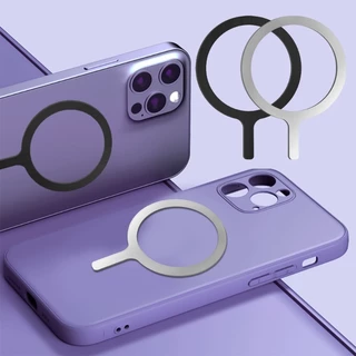แหวนแผ่นโลหะแม่เหล็กสแตนเลสบางเฉียบ - สติ๊กเกอร์แผ่นเหล็กชาร์จไร้สาย Magsafe - อุปกรณ์เสริมโทรศัพท์สากล