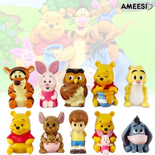 Ameesi โมเดลฟิกเกอร์ PVC รูปการ์ตูนหมีพูห์ ทิกเกอร์ พิกเล็ต แอคชั่น ขนาดเล็ก 10 ชิ้น สําหรับของขวัญ