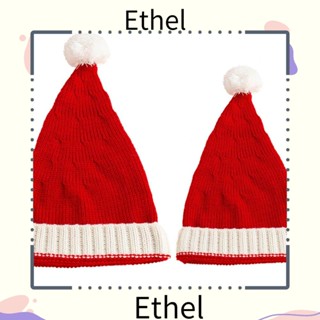 Ethel1 หมวกถักโครเชต์ ปอมปอม คริสต์มาส อบอุ่น สําหรับเด็กทารก