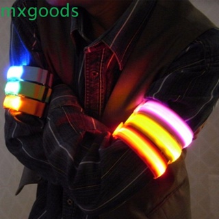 Mxgoods ปลอกแขน LED ขี่จักรยาน ส่องแสง วิ่ง สายรัดแขน สะท้อนแสง เข็มขัดกีฬา ปลอกแขน LED