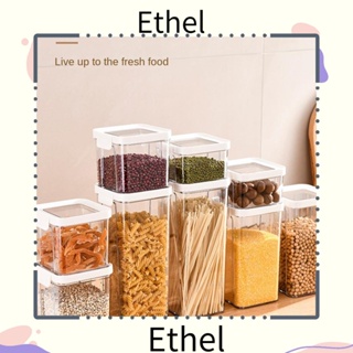 Ethel1 กล่องเก็บอาหาร ลูกบาศก์ แบบใส ใช้ง่าย สําหรับบ้าน ห้องครัว