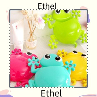 Ethel1 ชั้นวางแปรงสีฟัน แบบตัวดูดติดผนัง ลายการ์ตูนตุ๊กแกน่ารัก 4 ตะขอ สําหรับห้องน้ํา ห้องครัว