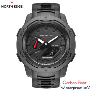 North EDGE Mars 3นาฬิกาดิจิตอลสำหรับผู้ชายกันน้ำ50ม. นาฬิกาสปอร์ต LED นาฬิกาข้อมือ