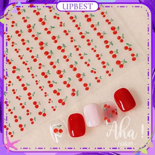 ♕ 1pc Aha Nail Art Fruit Series Stickers Green Lemon Orange Grapefruit Cherry Back Adhesive Decals Nail Decoration Manicure Tool For Nail Shop 5 Designs UPBEST