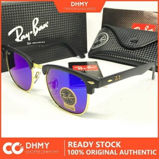 Ray-ban rayban rb3016 แว่นตากันแดด คลาสสิก สีดํา สีฟ้า 48 มม.