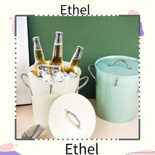 Ethel1 ถังน้ําแข็ง ไวน์ พร้อมฝาปิด และพลั่วคู่ ฉนวนกันความร้อน อ่างเครื่องดื่ม