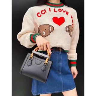 ♥ เช็คสินค้าก่อนสั่ง SWEATER GUCCI x BEAR KNITT สเวตเตอร์ เสื้อแขนยาว ไหมพรม ปักลายหมี กุชชี่