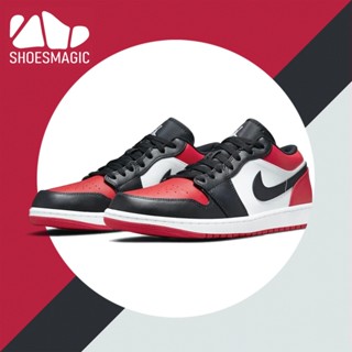 รองเท้าผ้าใบ J1 low OG BRED TOE กันลื่น GS สไตล์เรโทร คุณภาพสูง