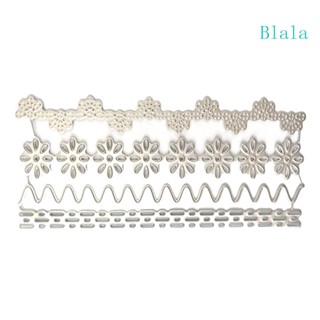 Blala แผ่นแม่แบบโลหะ ตัดลายนูน รูปคลื่น ลูกไม้ สําหรับตกแต่งสมุดภาพ การ์ด DIY