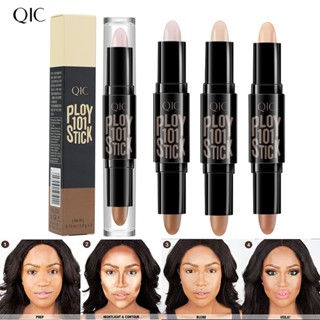 Spot second hair# QIC concealer double-headed cosmetic stick stereo face brightening highlight stick V face makeup fixing shadow pen cosmetics 8cc