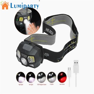 Lumiparty ไฟหน้า Led ชาร์จ Usb กันน้ํา พร้อมที่คาดศีรษะ ปรับได้ ไฟฉาย แบบพกพา สําหรับตั้งแคมป์