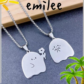 Emilee สร้อยคอโซ่ จี้การ์ตูนผี ดอกไม้ สไตล์ฮิปฮอป พร็อพคอสเพลย์ DIY สําหรับเพื่อนสนิท