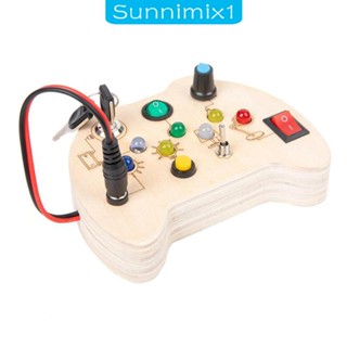 [Sunnimix1] บอร์ดไม้ Montessori พร้อมไฟ และปุ่มกด สําหรับเด็ก